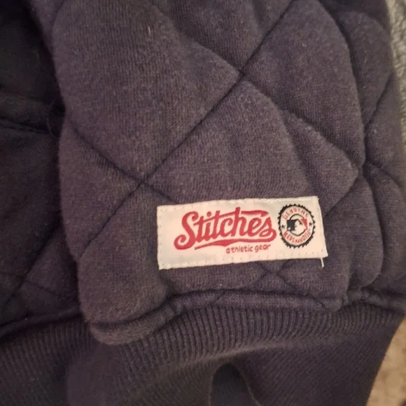 New York Yankees Quilted Jacket - Navy Blue & White Genuine Stitches Gear SZ XL - Picture 2 of 12